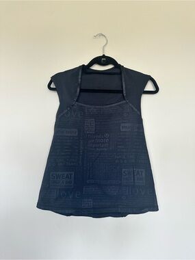 Lululemon Black Graphic Athletic Tank Top